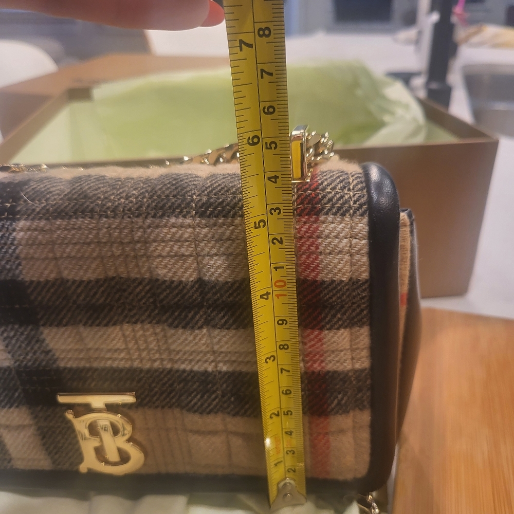 Burberry Check Cashmere Check Boucle Lola Bag & black leather - Picture 8 of 10